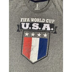 USA‎ FIFA World Cup Brasil 2014 World Cup Grey Gray Men's Tshirt Soccer 2XL XXL